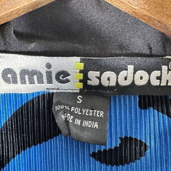 Jamie Sadock Ribbed Blue Tiger Striped Tank Top Women's Small Sports Athletic - Picture 5 of 8